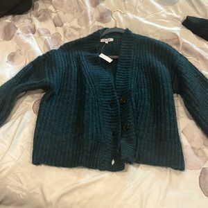 Madewell Crop Cardigan Sweater Green
